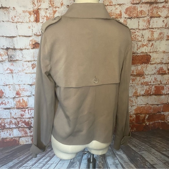 Joie Tan Gray Double Breasted Peacoat Moto Jacket Small S - Picture 7 of 9